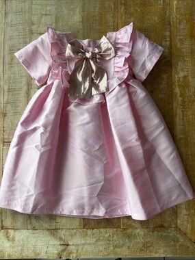 NWOT Mama Luna Girls Pink Dress with Bow size 11-12y